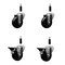 Service Caster 3.5'' Soft Rubber Wheel Swivel 7/8'' Expanding Stem Caster Set 2 Brakes, 4PK SCC-EX20S3514-SRS-2-PLB-2-78 - alternate 1